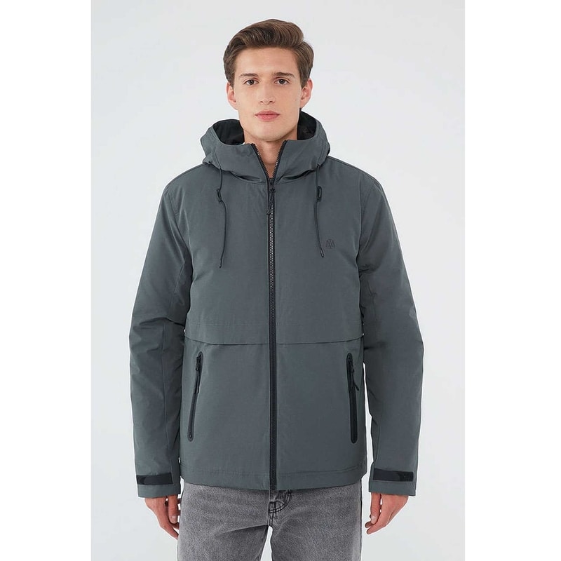 Mavi Kapüşonlu Yeşil Erkek Mont (010188-34330) Mavi Kapüşonlu Yeşil Erkek Mont (010188-34330)