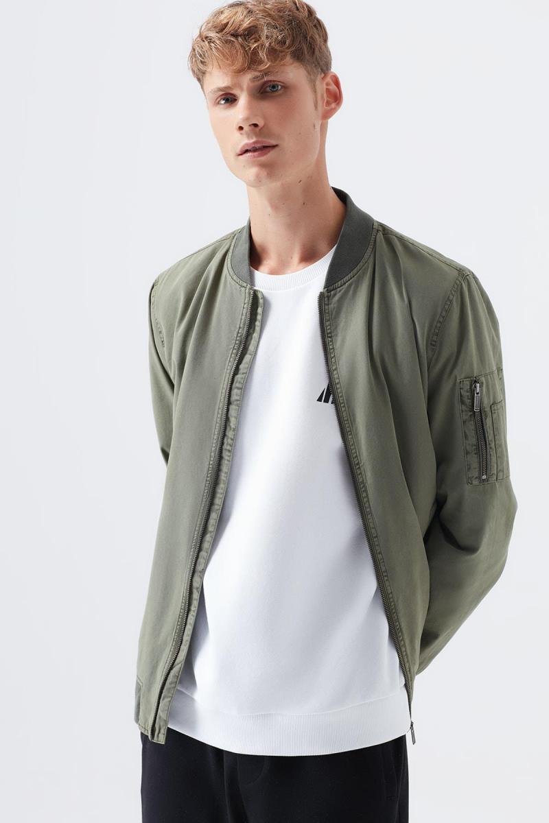 Mavi Erkek Haki Bomber Ceket Rahat Kesim (010265-32172) Mavi Erkek Haki Bomber Ceket Rahat Kesim (010265-32172)
