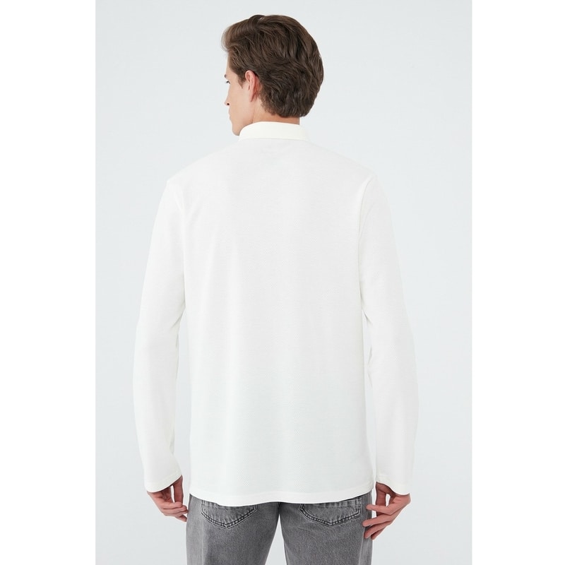 Mavi Erkek Uzun Kollu Beyaz Polo T-shirt (065018-34519) Mavi Erkek Uzun Kollu Beyaz Polo T-shirt (065018-34519)