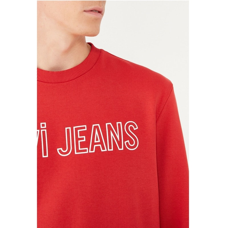 Mavi Erkek Logo Baskılı Kırmızı Sweatshirt (065752-34535) Mavi Erkek Logo Baskılı Kırmızı Sweatshirt (065752-34535)