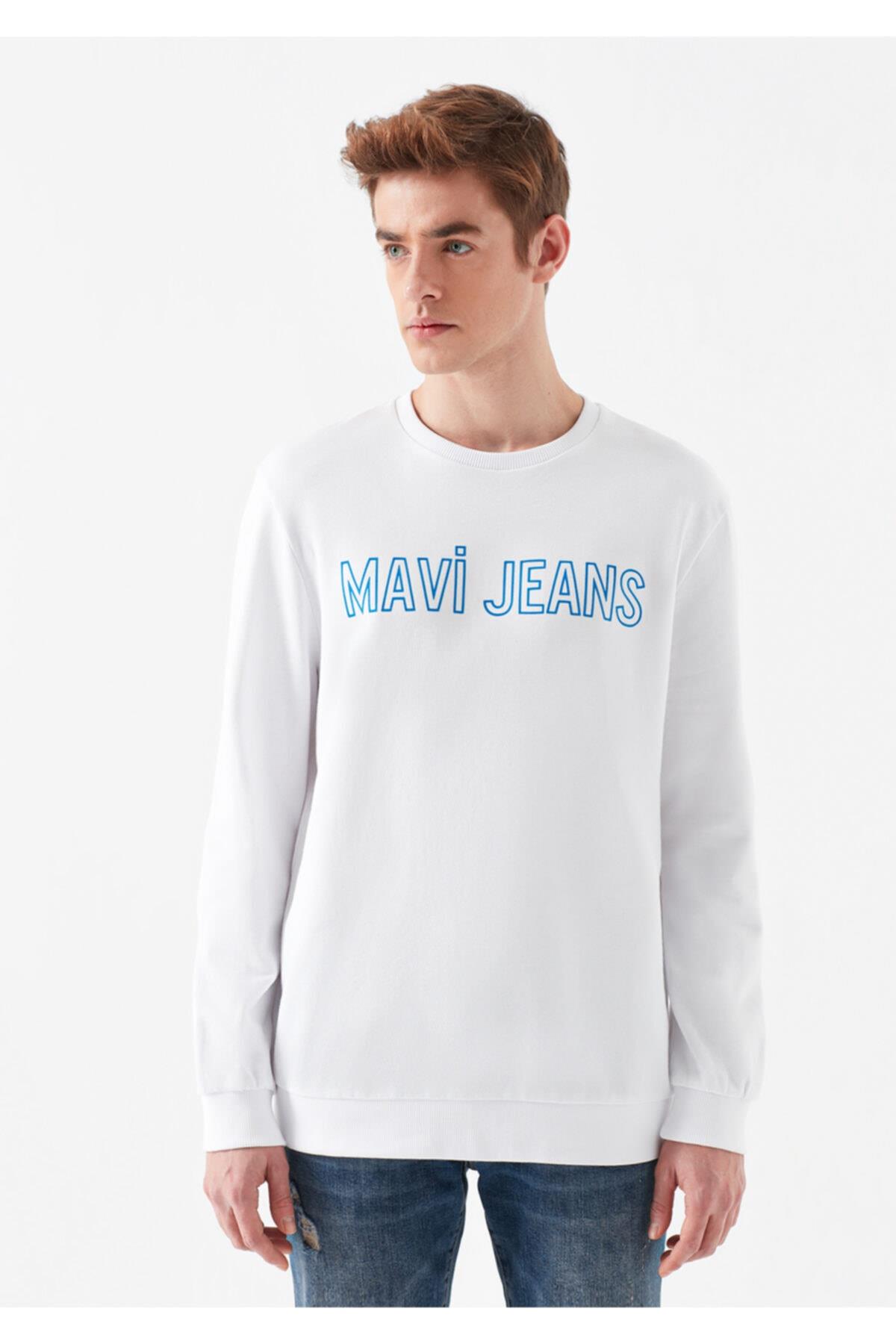 Mavi Erkek Mavi Logo Baskılı Sweatshirt Beyaz (065752-620) Mavi Erkek Mavi Logo Baskılı Sweatshirt Beyaz (065752-620)