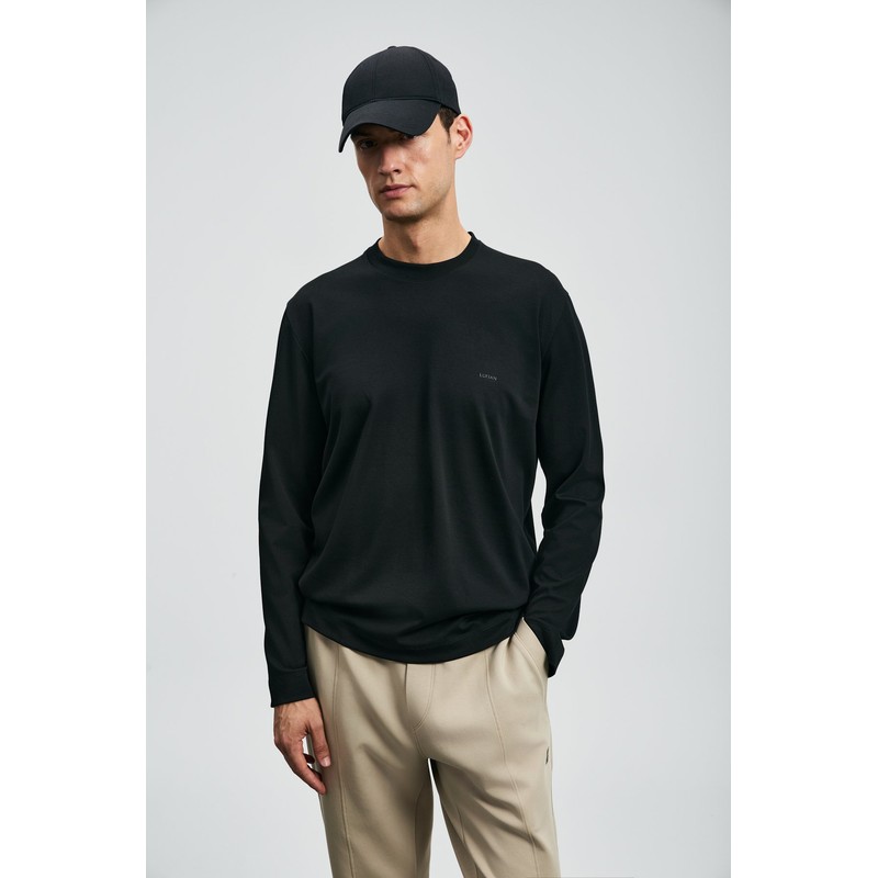 Lufian Victor Erkek Uzun Kollu T-shirt 112020056 (112020056) Siyah