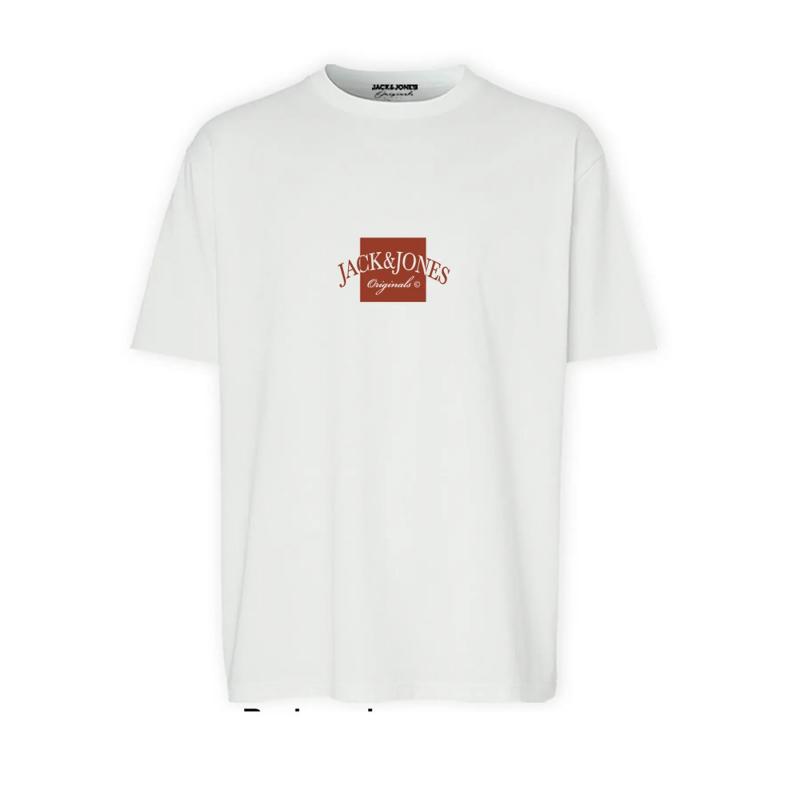 Jack&Jones Jorboston Tee Ss Crew Neck Erkek T-shirt 12278337 (12278337) Beyaz
