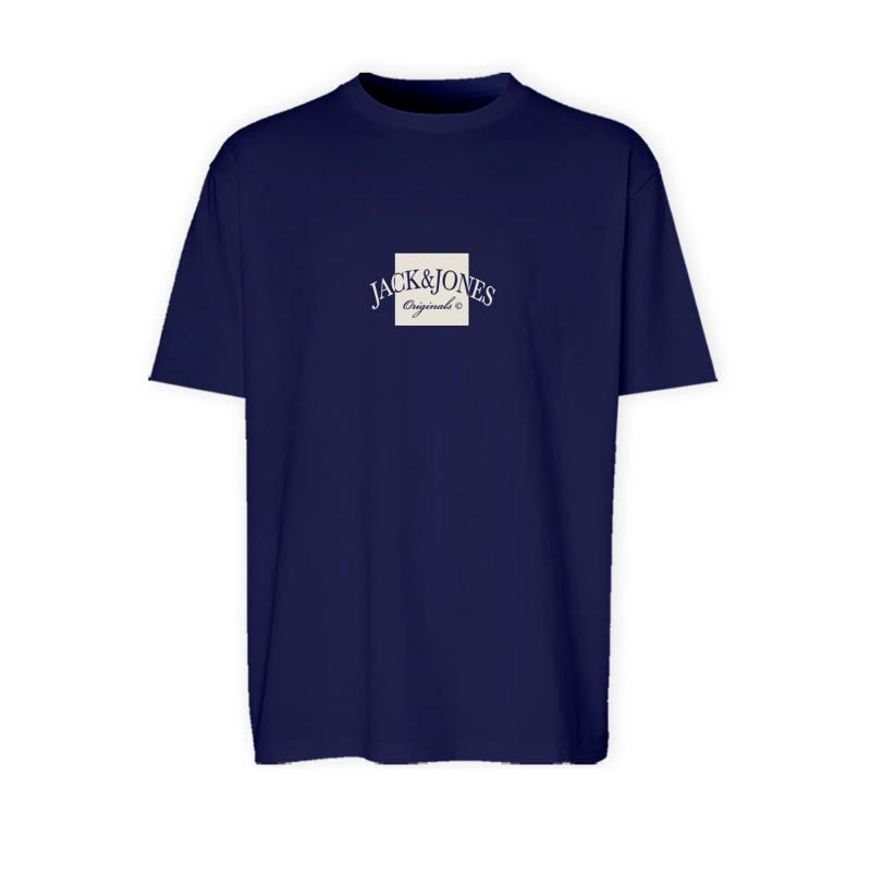 Jack&Jones Jorboston Tee Ss Crew Neck Erkek T-shirt 12278337 (12278337) Lacivert