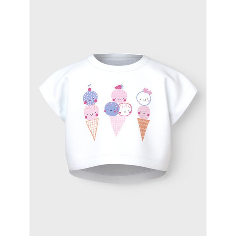 Name It Nmfvıima Capsl Kız Çocuk Crop T-shirt 13228148 (13228148) Beyaz
