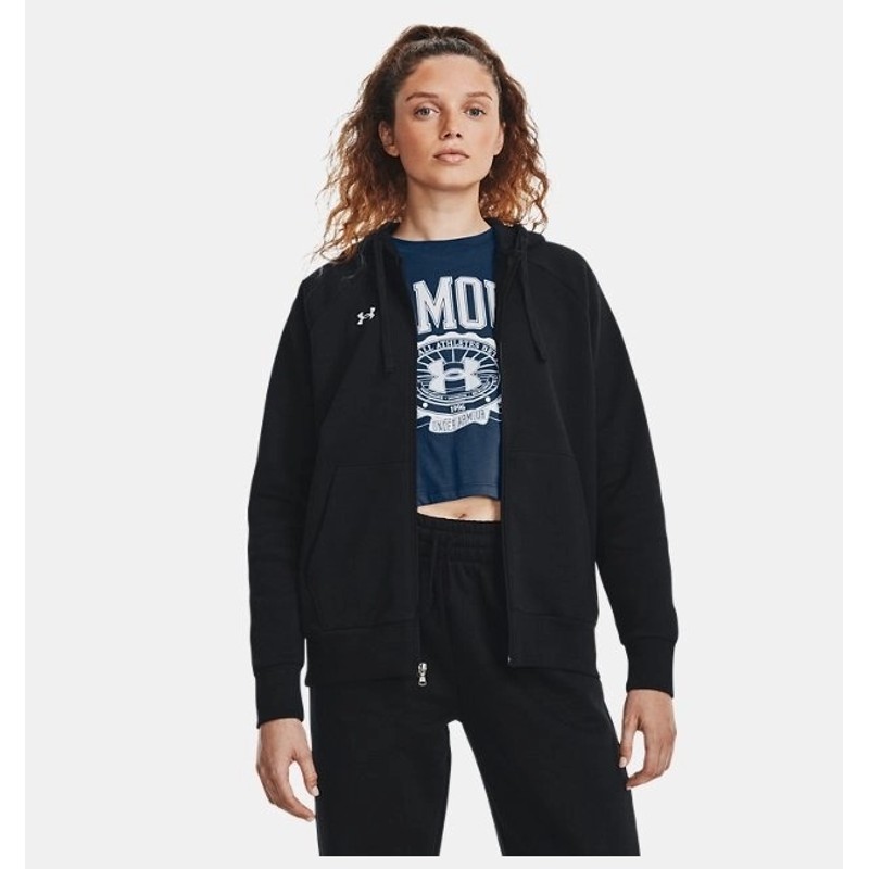 Under Armour Ua Rival Fleece Fz Hoodie Kadın Eşofman Üstü 1379497-001 (1379497-001) Siyah