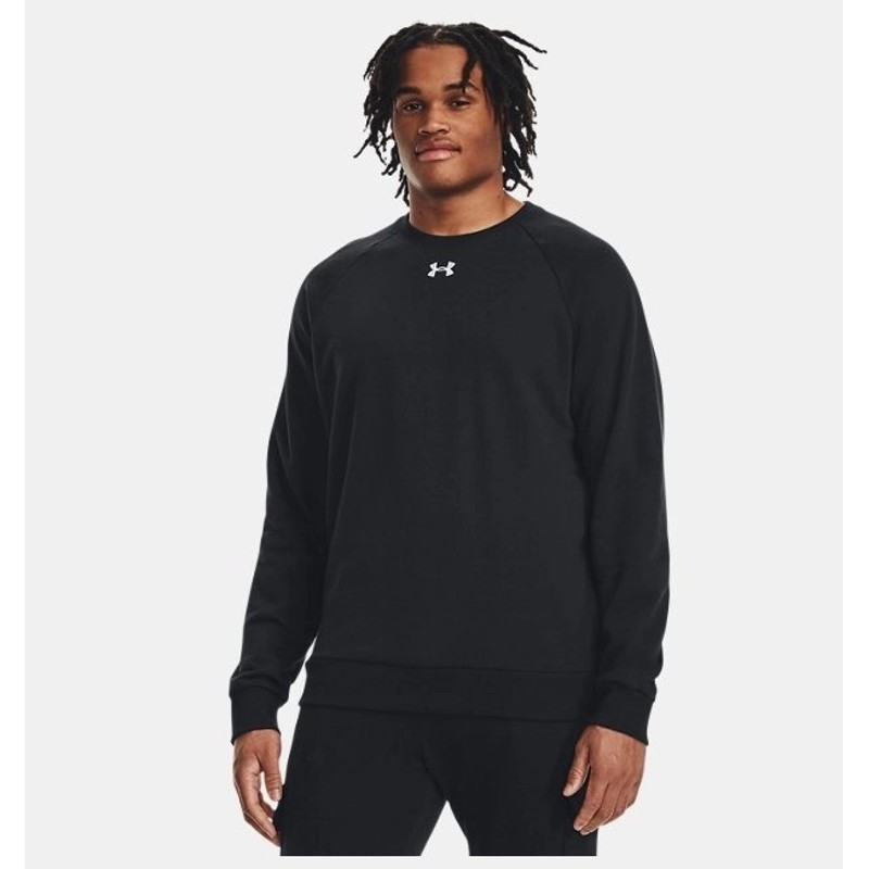 Under Armour Ua Rival Fleece Crew Erkek Sweatshirt 1379755-001 (1379755-001) Siyah
