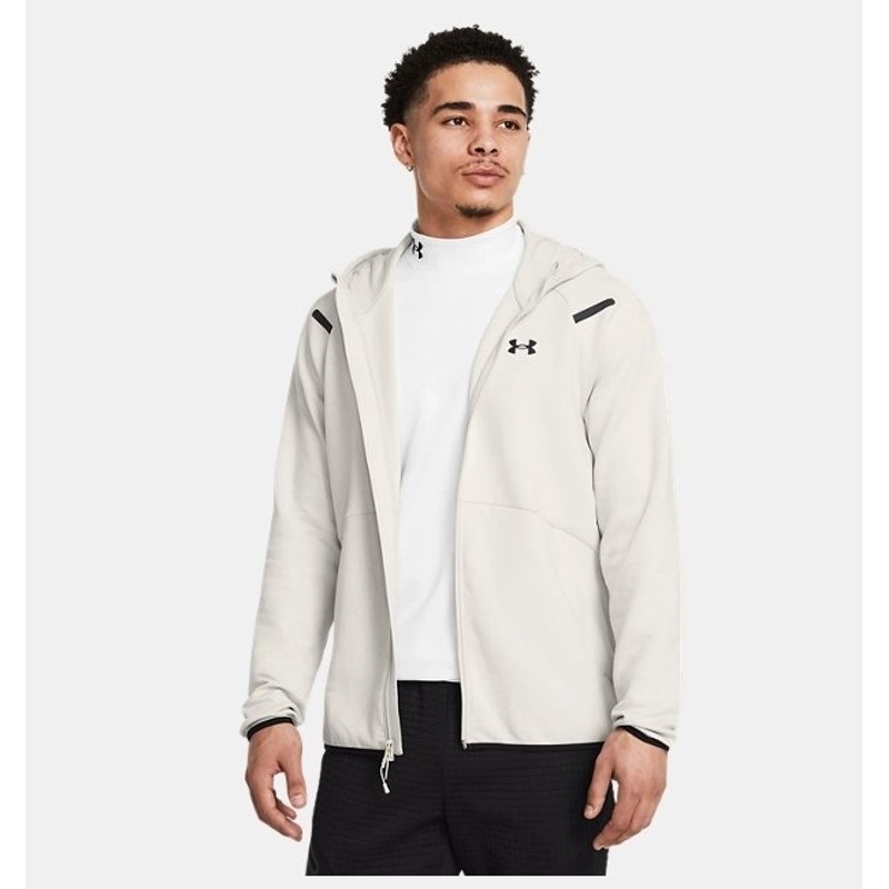 Under Armour Ua Unstoppable Flc Fz Hd Erkek Fermuarlı Sweatshirt 1389352-110 (1389352-110) Beyaz