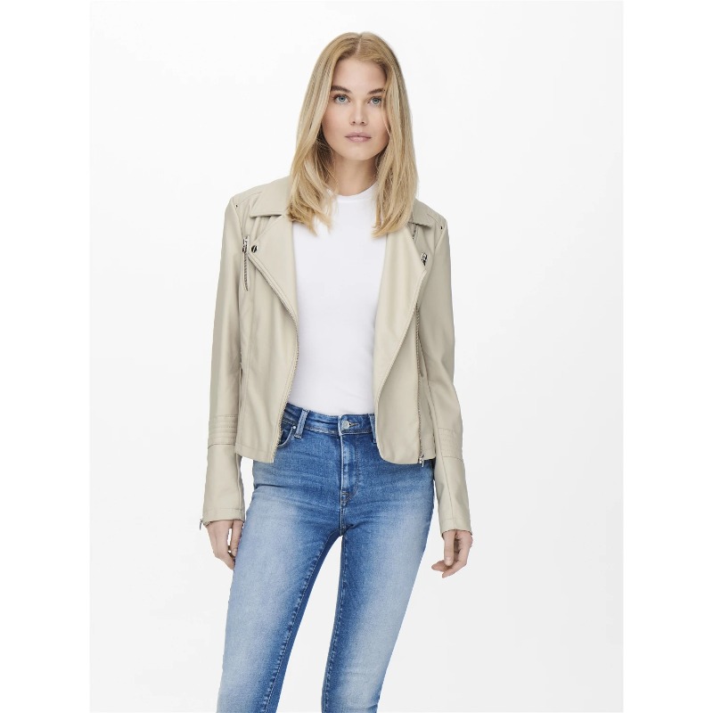 Only Onlgemma Faux Leather Bıker Otw Noos Kadın Deri Ceket (15153079) Krem
