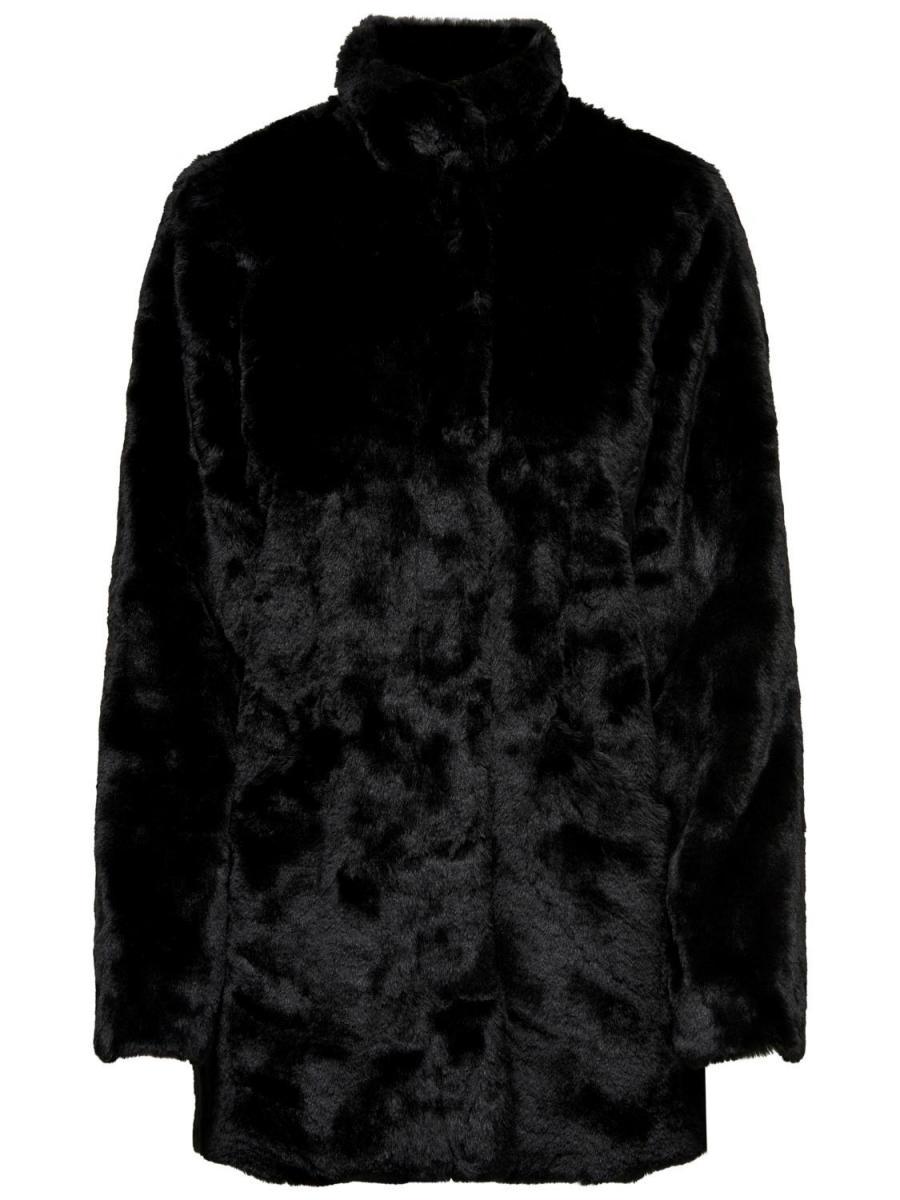 Only Onlvida Faux Fur Coat Otw Kadın Peluş Mont (15164600) Siyah