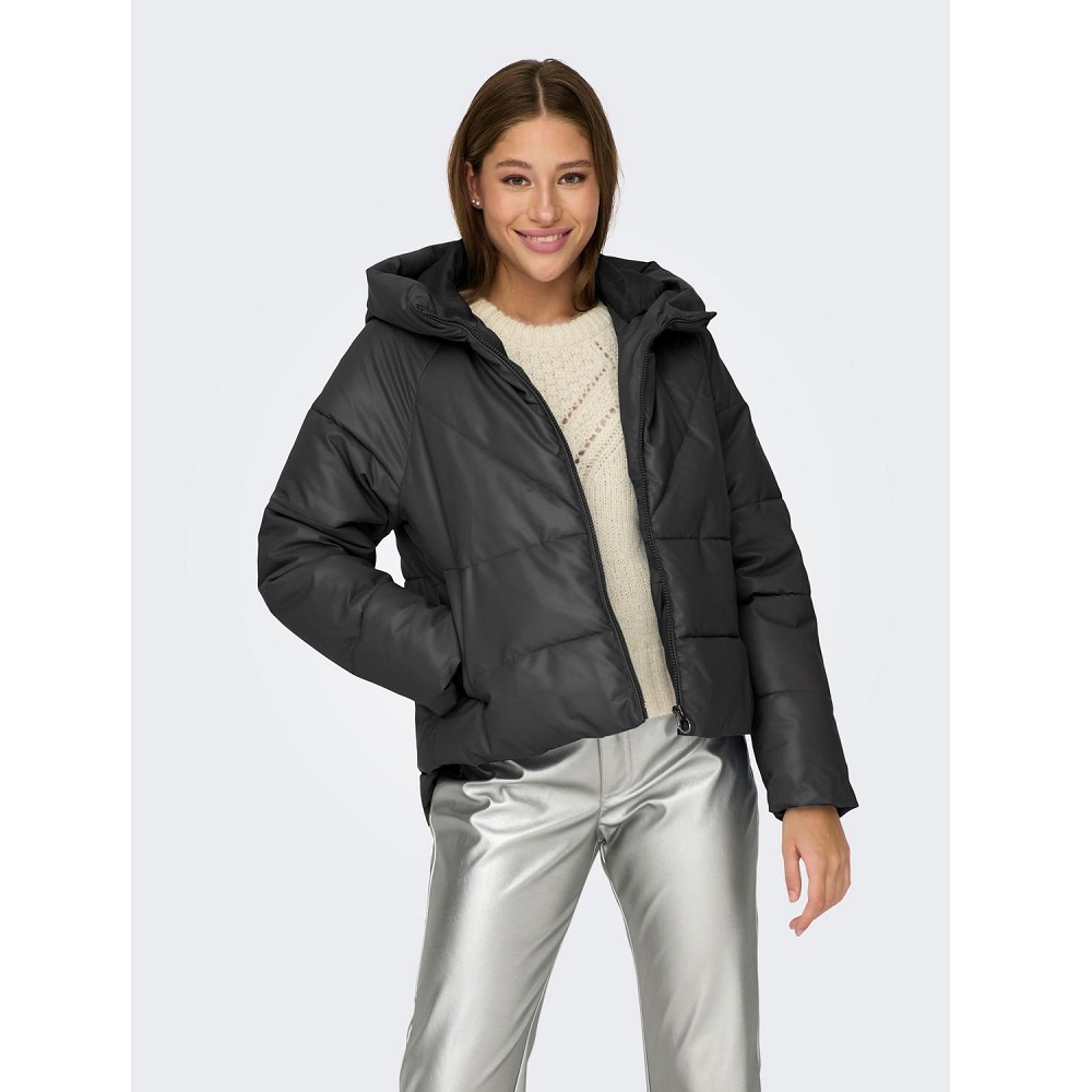 Only Onlnewanja Faux Leather Puffer Kadın Mont 15297083 (15297083) Siyah