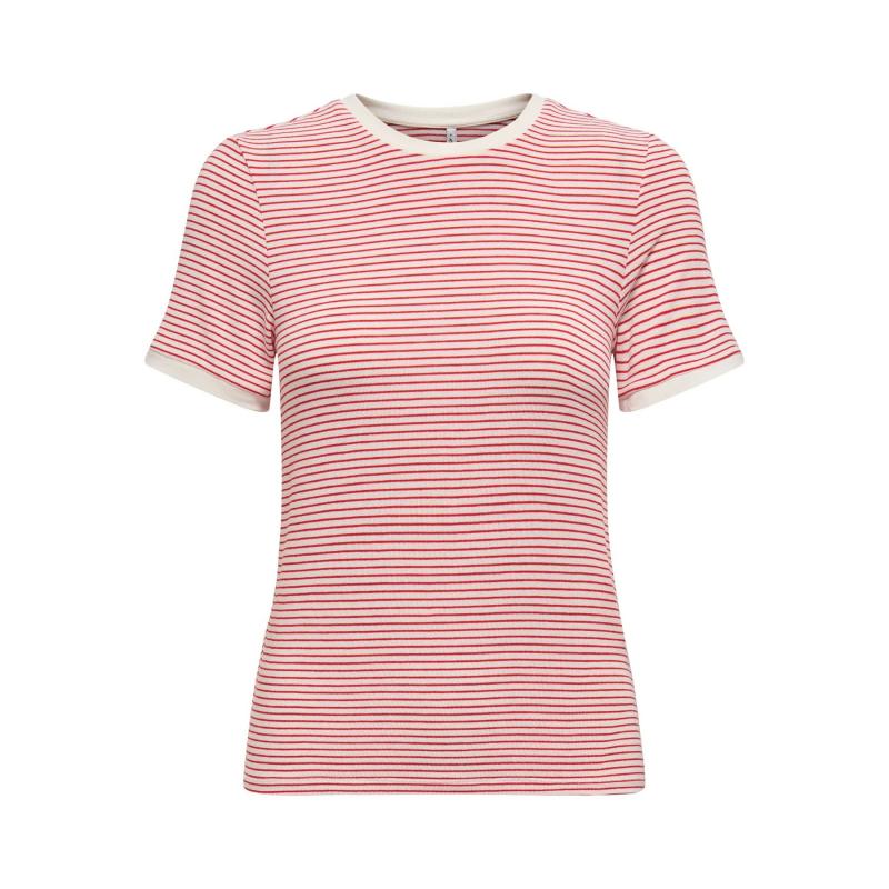 Only Onltıne S/S O-Neck Top Jrs Kadın T-shirt 15315406 (15315406) Kırmızı