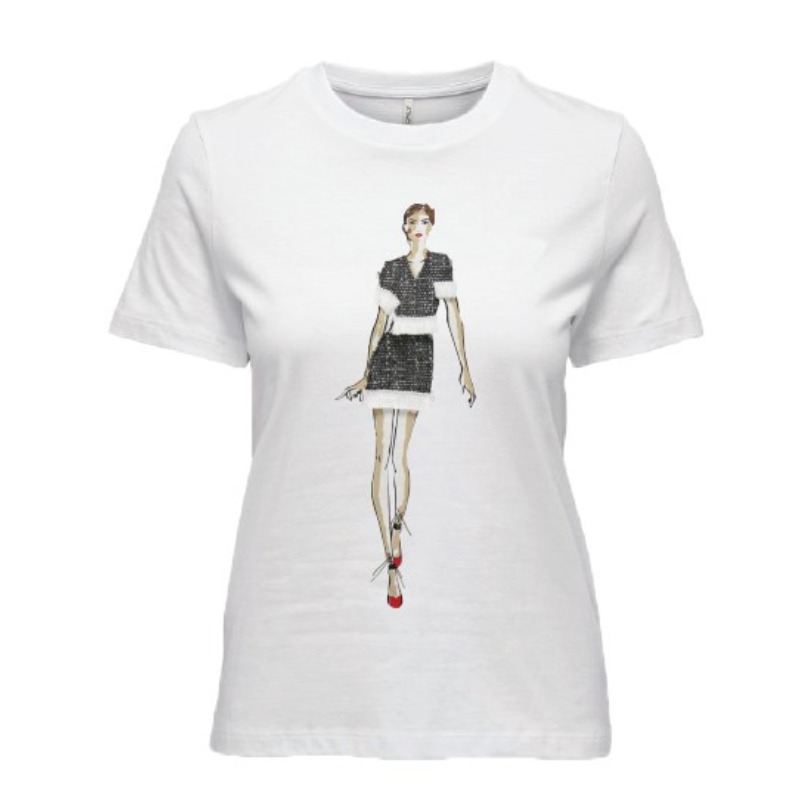 Only Onlmolly Reg S/S LadEes Top Box Kadın T-shirt (15322454)