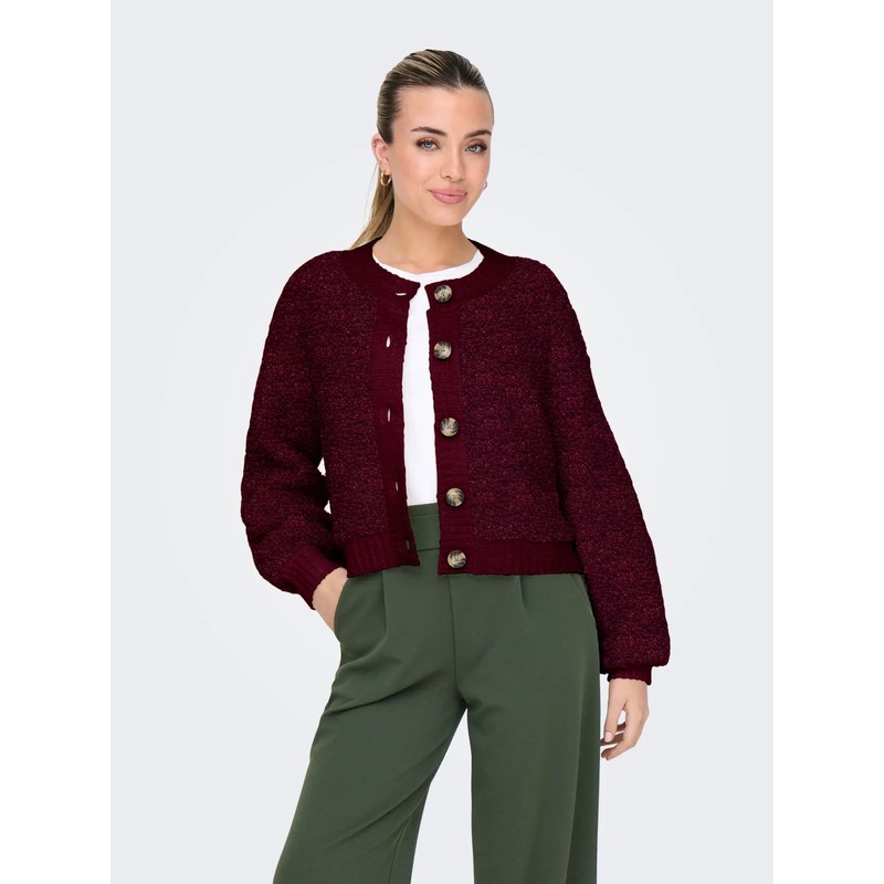 Jdy Jdyeira Life L/S Oneck Cardigan Kadın Hırka 15337012 (15337012) Bordo