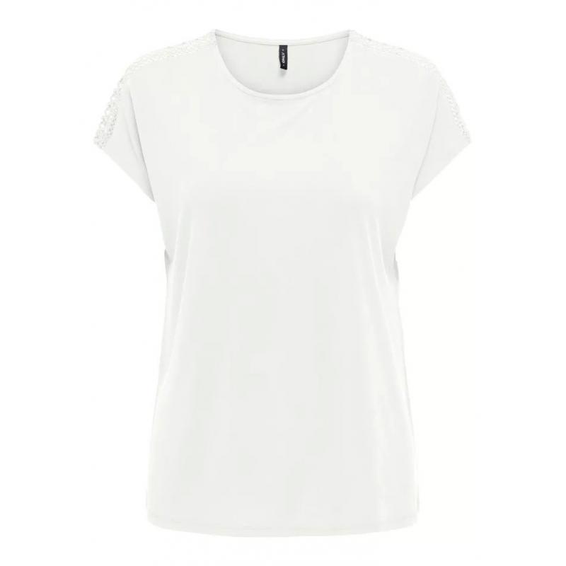 Only Onlfree Life Capsleeve Lace Top Kadın T-shirt 15343488 (15343488) Beyaz