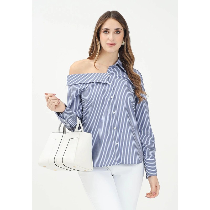 Only Onlmaia Ls Asimetrik Yaka Kadın Gömlek 15345955 (15345955) Mavi