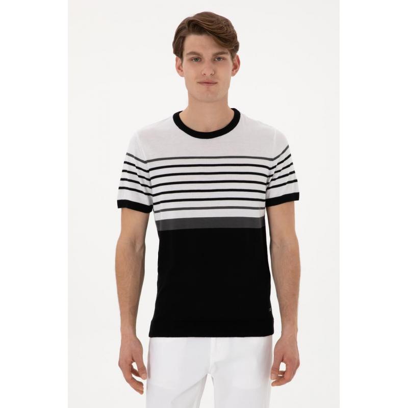U.S. Polo Assn. Erkek Triko Kısa Kollu Kazak 2100062 (2100062) Siyah