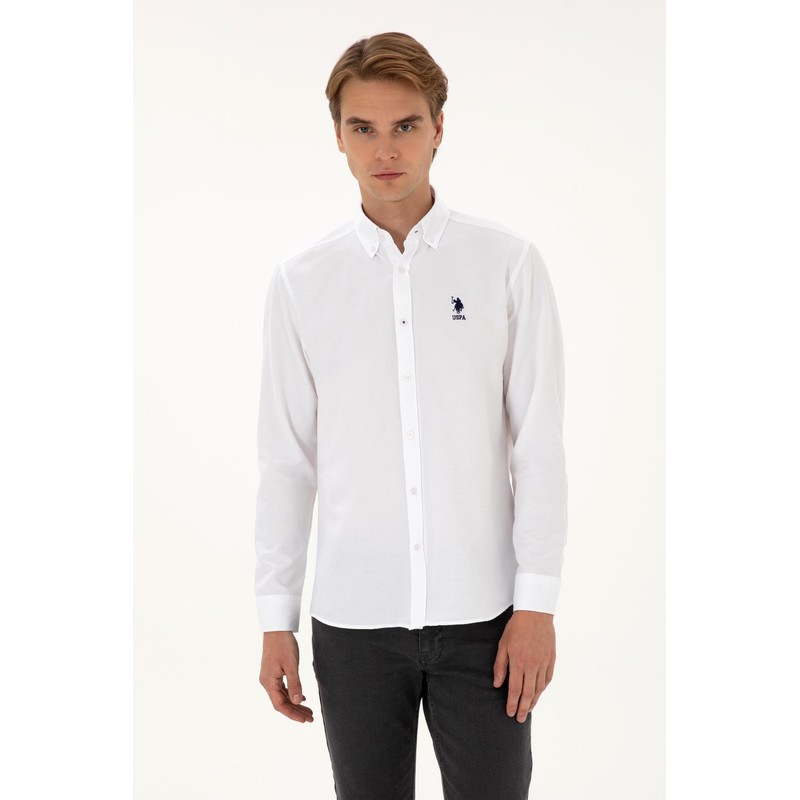 U.S. Polo Assn. Erkek Basic Gömlek 2225434 (2225434) Beyaz