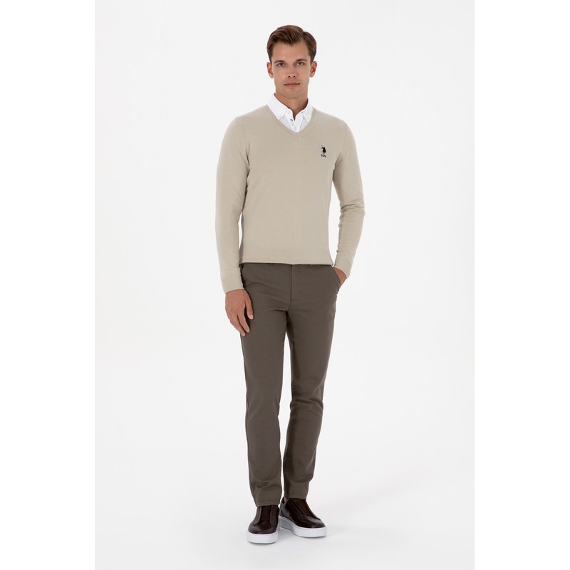 U.S. Polo Assn. Erkek Dokuma Pantolon 2237487 (2237487) Vizon