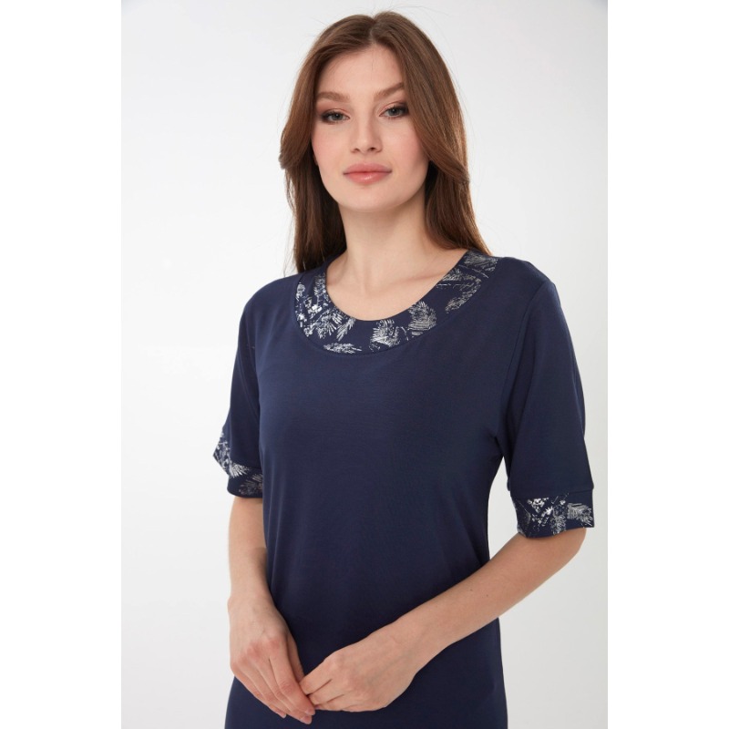 Desen Triko Yakası Ve Kol Ucu Desenli Kadın Elbise (22756) Desen Triko Yakası Ve Kol Ucu Desenli Kadın Elbise (22756)