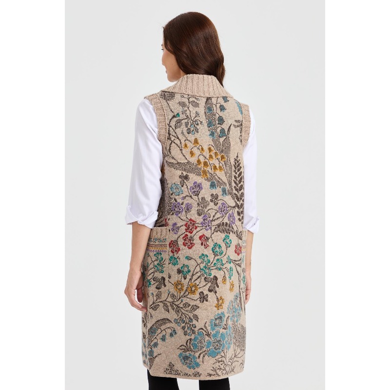 Desen Triko Kadın Uzun Yelek (23120D) Desen Triko Kadın Uzun Yelek (23120D)