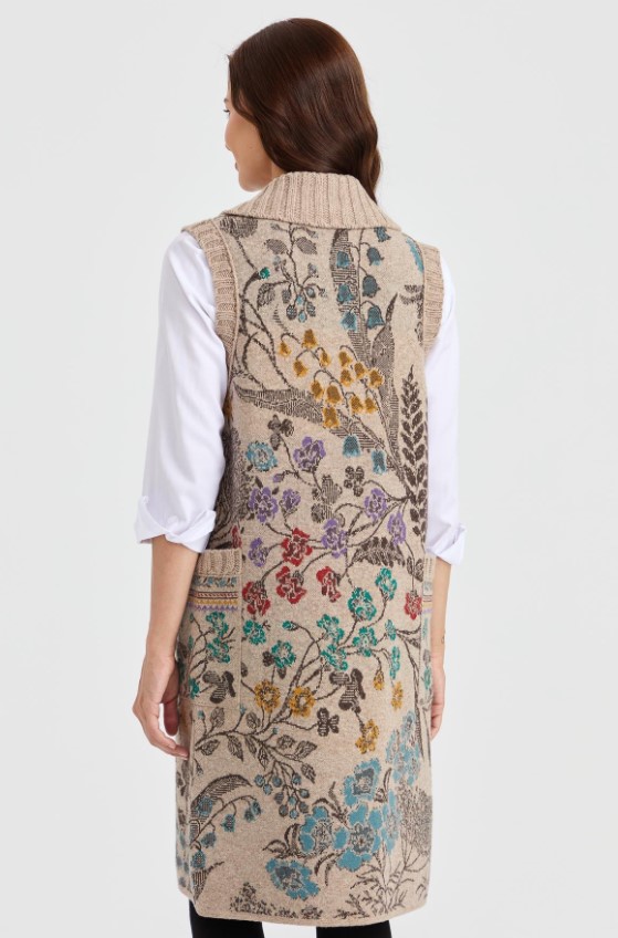 Desen Triko Kadın Uzun Yelek (23120D) Desen Triko Kadın Uzun Yelek (23120D)