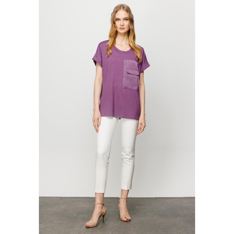 Desen Triko Kadın Saten Bluz (23707) Desen Triko Kadın Saten Bluz (23707)