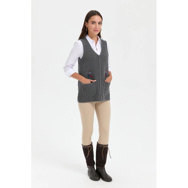 Desen Triko Cep Üstünden İşlemeli Vy Fermuarlı Kadın Yelek 24001D (24001D) Desen Triko Cep Üstünden İşlemeli Vy Fermuarlı Kadın Yelek 24001D (24001D)