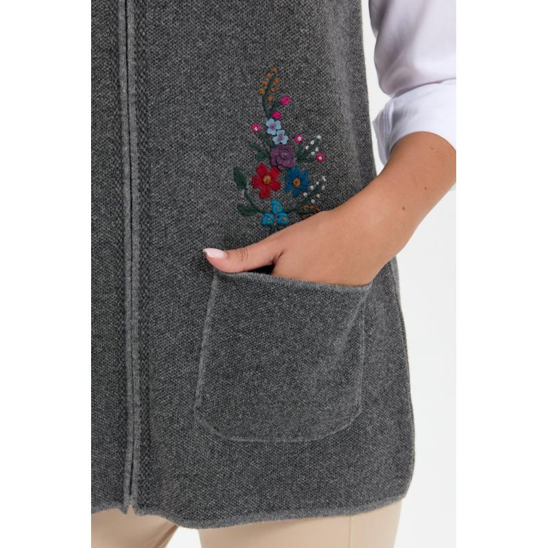 Desen Triko Cep Üstünden İşlemeli Vy Fermuarlı Kadın Yelek 24001D (24001D) Desen Triko Cep Üstünden İşlemeli Vy Fermuarlı Kadın Yelek 24001D (24001D)