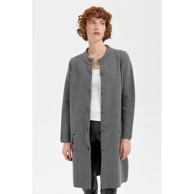 Desen Triko Cep Kenarı Aplike İşlemeli Pike Jakar Dik Yaka Uzun Kadın Hırka 24012 (24012) Desen Triko Cep Kenarı Aplike İşlemeli Pike Jakar Dik Yaka Uzun Kadın Hırka 24012 (24012)