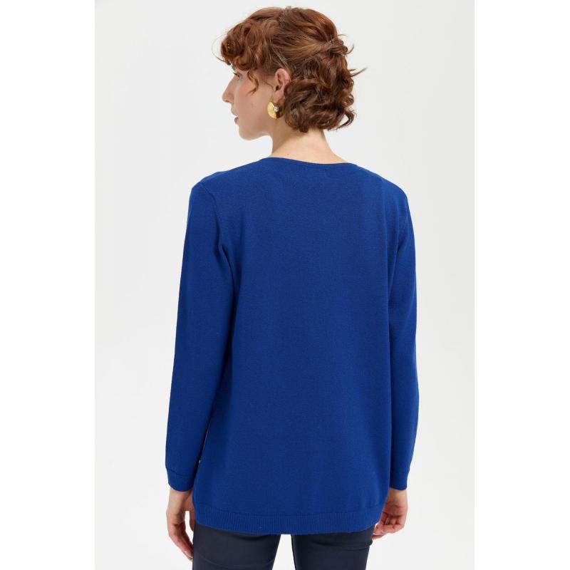 Desen Triko V Yakası Kolye Desen Taşlı Eteği Lastikli Kadın Bluz 24090 (24090) Desen Triko V Yakası Kolye Desen Taşlı Eteği Lastikli Kadın Bluz 24090 (24090)