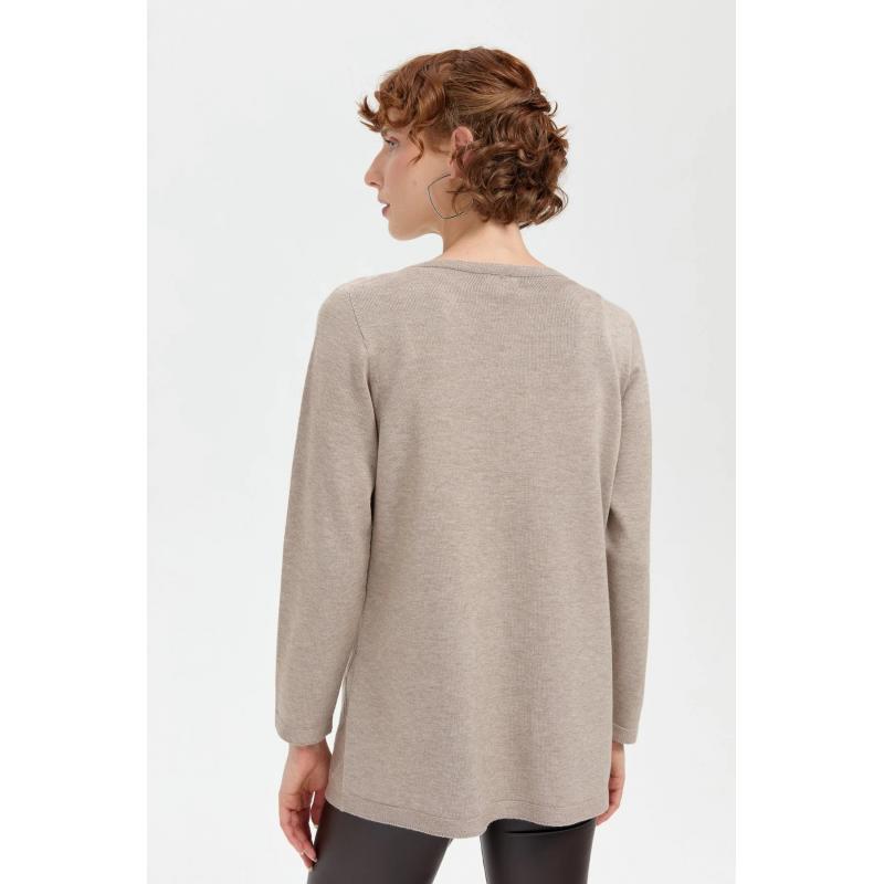 Desen Triko Önü Baklavalı Boncuk İşlemeli Sıfır Yaka Kadın Kazak 24175 (24175) Desen Triko Önü Baklavalı Boncuk İşlemeli Sıfır Yaka Kadın Kazak 24175 (24175)