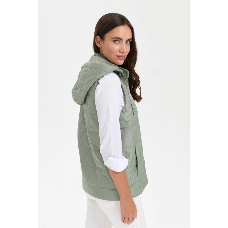 Desen Triko Üçgen Desenli Kapşonlu Kapitone Kadın Yelek 24414 (24414) Desen Triko Üçgen Desenli Kapşonlu Kapitone Kadın Yelek 24414 (24414)