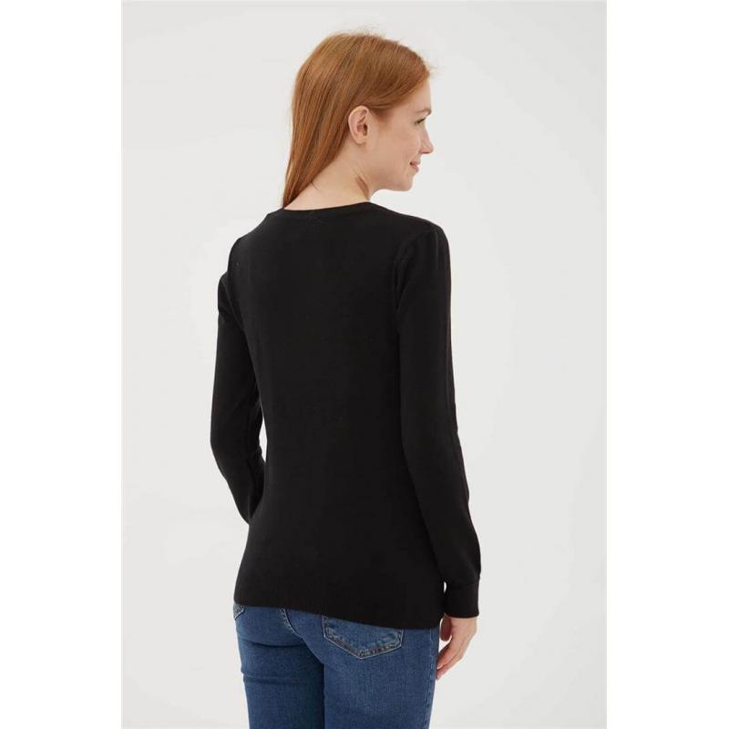 Fashion Friends Kadın U Yaka Kazak 24K0779K1 (24K0779K1) Fashion Friends Kadın U Yaka Kazak 24K0779K1 (24K0779K1)