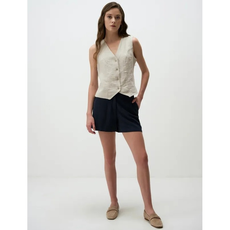 Jimmy Key %100 Keten V Yaka Kolsuz Kadın Yelek 24SY044001 (24SY044001) Jimmy Key %100 Keten V Yaka Kolsuz Kadın Yelek 24SY044001 (24SY044001)