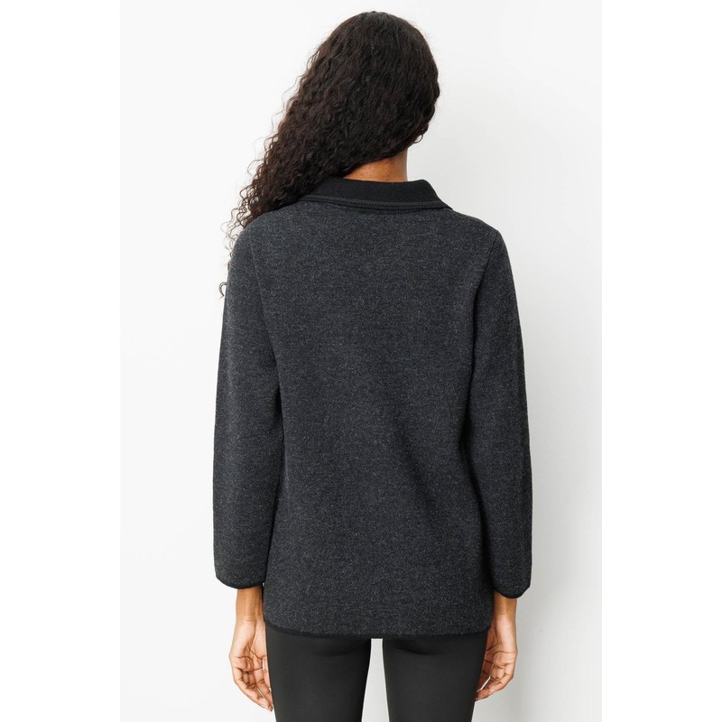 Desen Triko Polo Yaka Cebi Nakış İşlemeli Kadın Yün Hırka 25032 (25032) Desen Triko Polo Yaka Cebi Nakış İşlemeli Kadın Yün Hırka 25032 (25032)