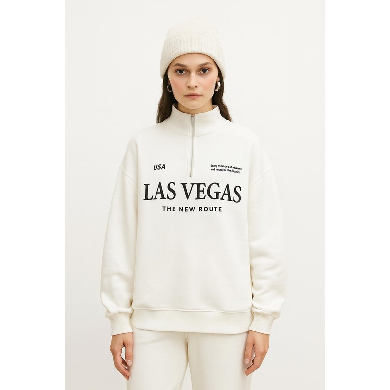 Fashion Friends Yakası Fermuarlı Kadın Sweatshirt 25K0010K1 (25K0010K1) Fashion Friends Yakası Fermuarlı Kadın Sweatshirt 25K0010K1 (25K0010K1)