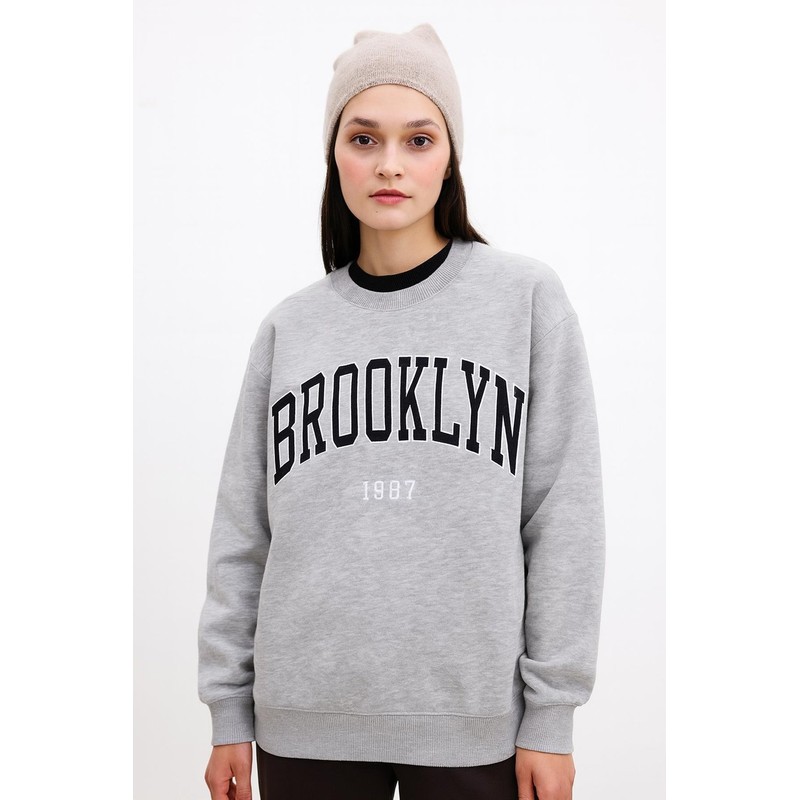 Fashion Friends Kadın Oversize Sweatshirt 25K0013K1 (25K0013K1) Gri