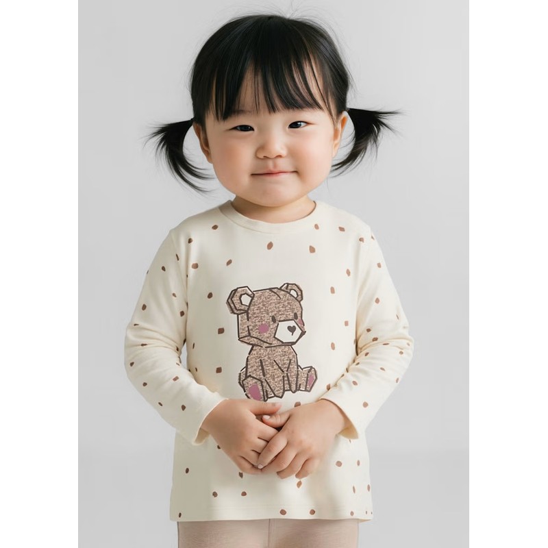 Mayoral Uzun Kollu Kız Çocuk T-shirt 2077 (25K2077) Kahverengi