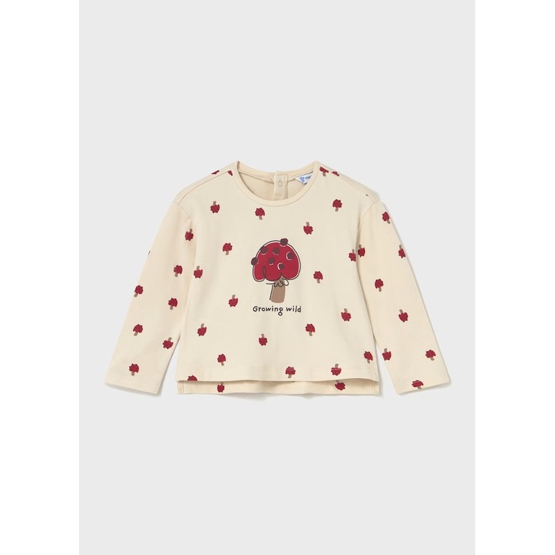 Mayoral Uzun Kollu Kız Çocuk T-shirt 2077 (25K2077) Bej