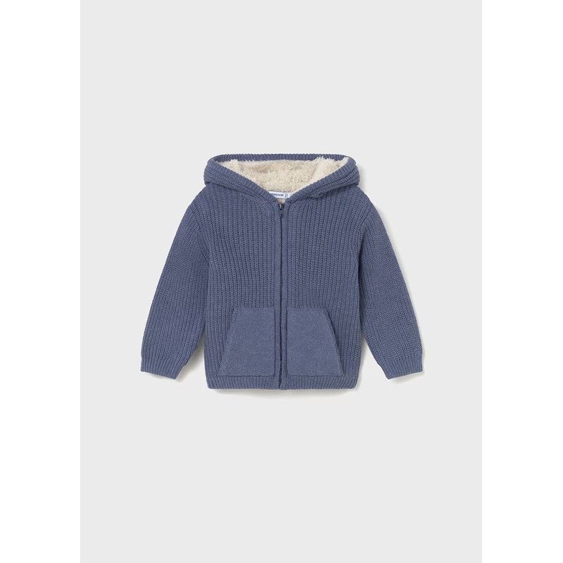 Mayoral Erkek Bebek Kapüşonlu Örme Ceket 2350 (25K2350) Mavi