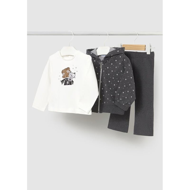 Mayoral Kız Çocuk 3'lü Sweatshirt Takım 2842 (25K2842) Gri