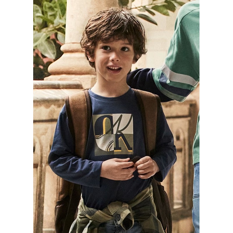 Mayoral Erkek Çocuk Uzun Kollu T-shirt 4076 (25K4076) Mavi