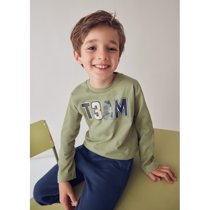 Mayoral Erkek Çocuk Uzun Kollu T-shirt 4077 (25K4077) Yeşil