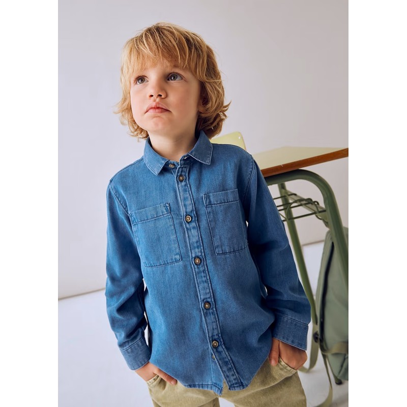 Mayoral Erkek Çocuk Denim Gömlek 4126 (25K4126) Mavi