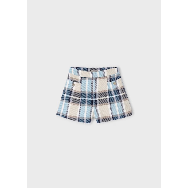 Mayoral Ekose Kız Çocuk Şort 4225 (25K4225) Mavi