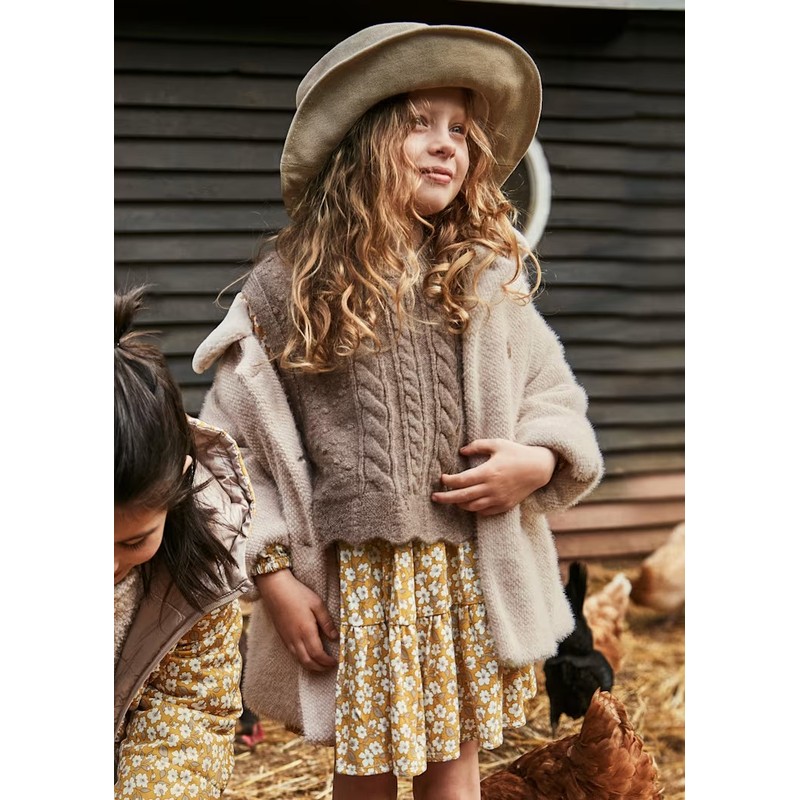 Mayoral Kız Çocuk Panço 4314 (25K4314) Vizon