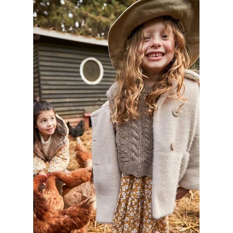 Mayoral Kız Çocuk Kaban 4438 (25K4438) Ekru