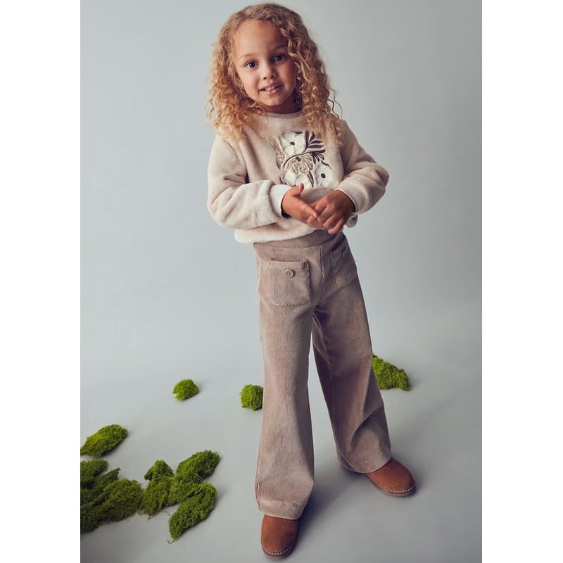 Mayoral Kız Çocuk Kadife Pantolon 4575 (25K4575) Vizon