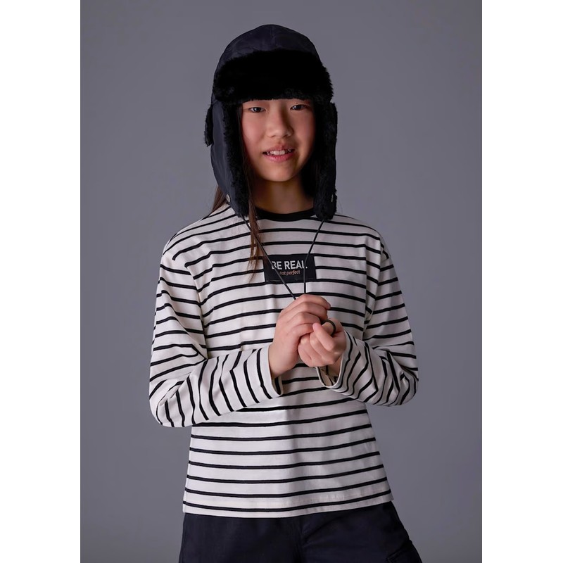 Mayoral Kız Çocuk Uzun Kollu T-shirt 7027 (25K7027) Siyah